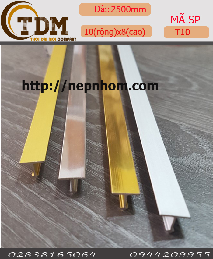 NẸP NHÔM T10MM NẸP NHÔM T10MM