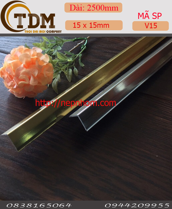 NẸP NHÔM V15MM NẸP NHÔM V15MM