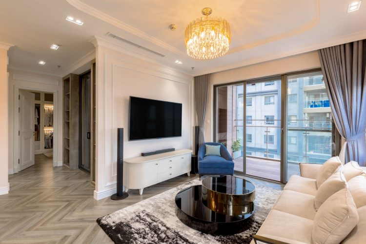 Mẫu thiết kế nội thất căn hộ kết hợp nẹp trang trí cho phong cách tân cổ điển hiện đại 2021