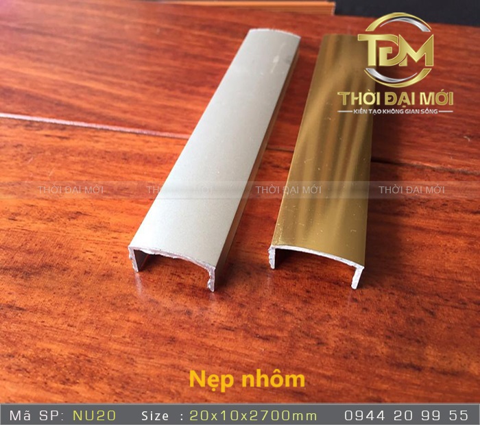 Nẹp nhôm chữ u bo cạnh tủ, bàn