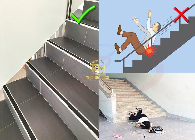 Giải pháp an toàn cho cầu thang bằng nẹp inox