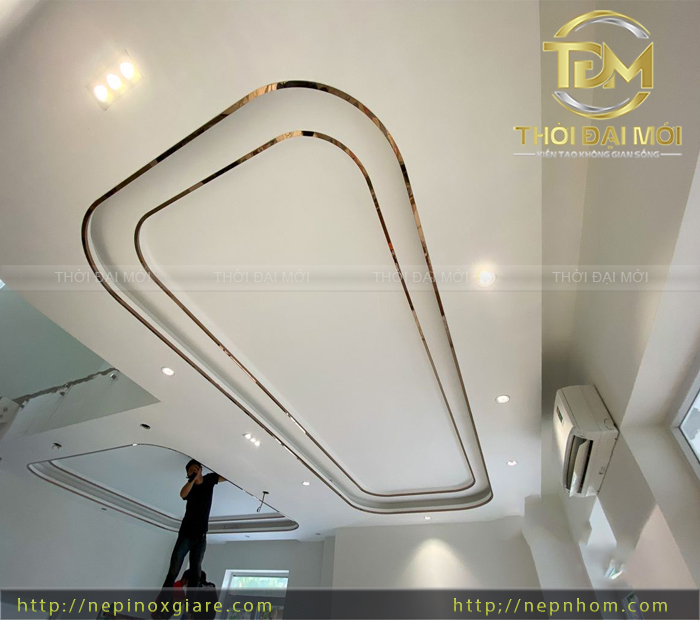 Góc Cong Hoàn Hảo Cho Trần Thạch Cao Với Nẹp Inox 304 Sắc Nét