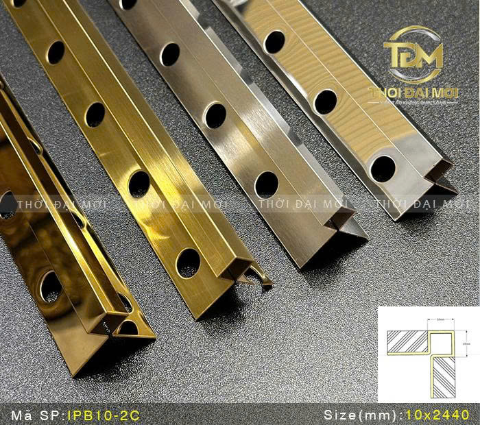 Góc tường đẹp hơn nhờ nẹp inox góc vuông 2 cánh