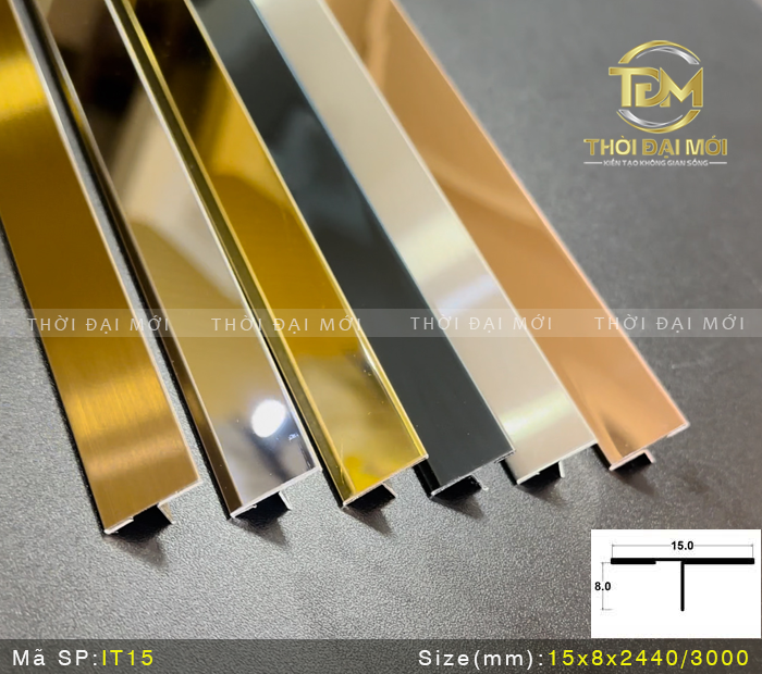 Nên dùng nẹp nhôm T hay nẹp inox T trong nội thất?