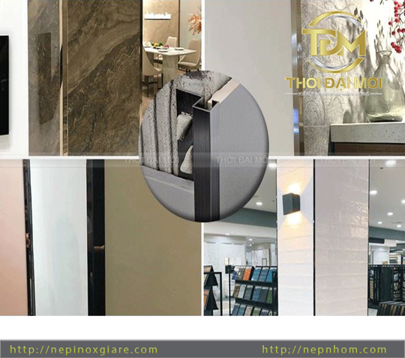 Nẹp inox gắn gạch tường – hệ thống neo cơ học bảo vệ mảng ốp đứng khỏi rơi vỡ
