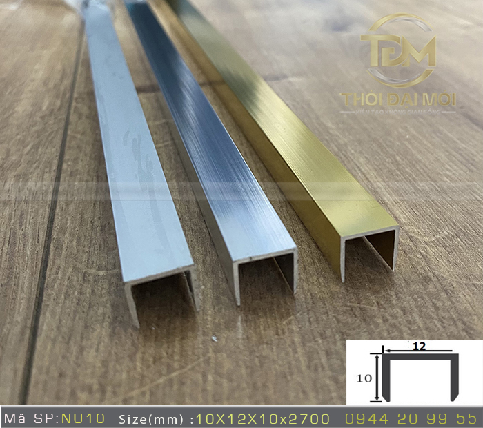 Nẹp nhôm chữ U dùng cho gỗ hay đá đẹp hơn?