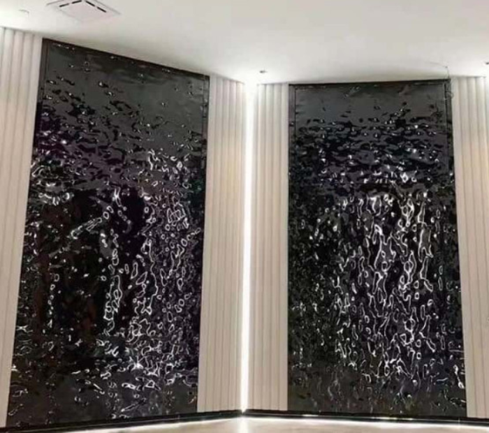 Tấm Inox Sóng Nước Màu Đen Ốp Sảnh Khách Sạn: Sang Trọng & Bền Đẹp