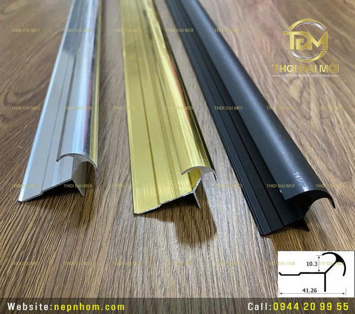 Nẹp Góc Tròn 2 Cánh Nhôm