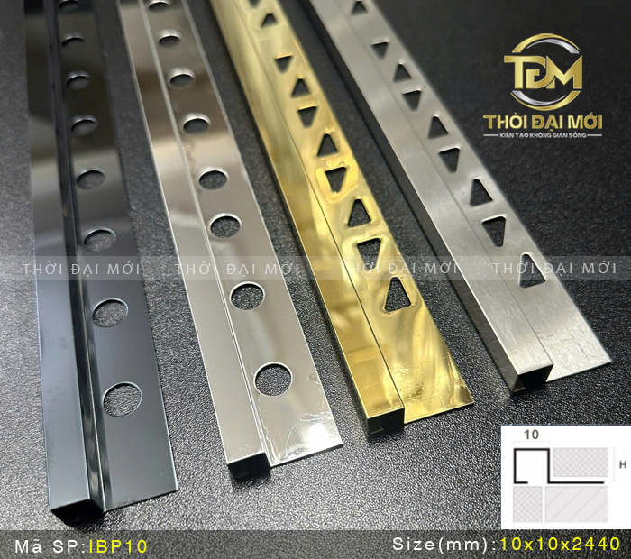 Nẹp góc vuông 1 cánh Inox