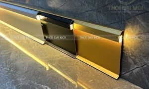 Len Nhôm Chân Tường Kết Hợp Đèn LED Tạo Hiệu Ứng Ánh Sáng Sang Trọng